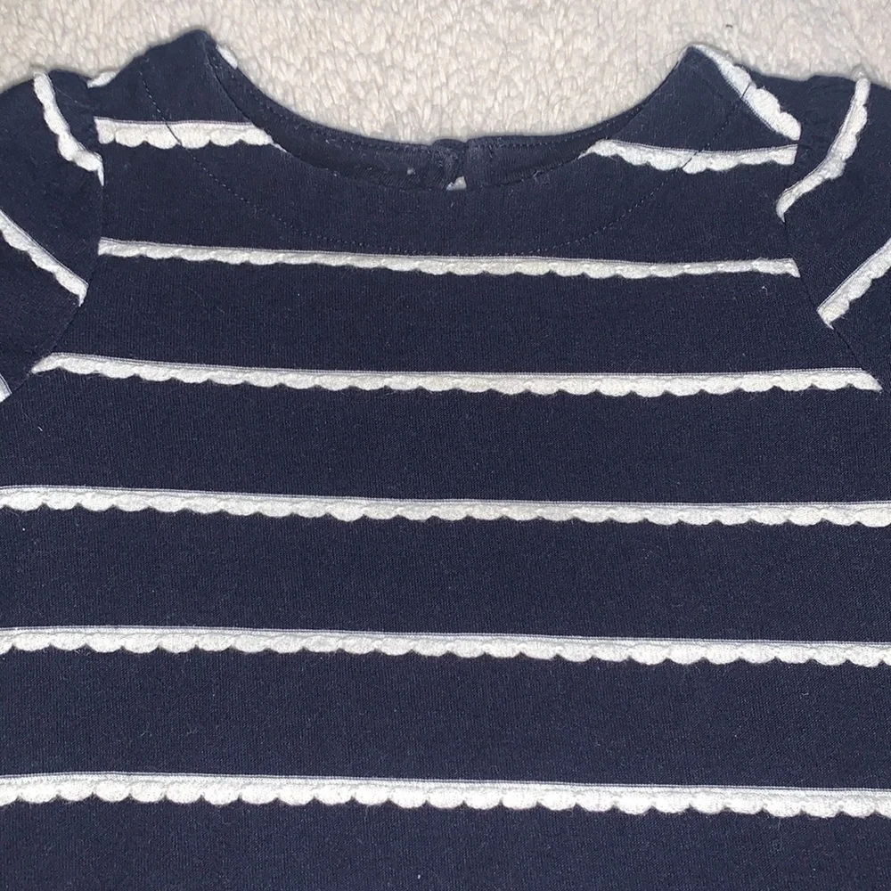 Gap Baby Girl 3-6M Navy & White Stripe Dress EUC
